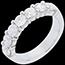 ventas Alianza oro blanco semi empedrado - engaste garras - 1.5 quilates - 7 diamantes
