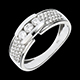 regalo mujer Anillo Triolog�a cerradura empedrado oro blanco - 0.51 quilates - 57 diamantes