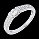 comprar on line   Solitario arco oro blanco empedrado  - 0.31 quilates - 29 diamantes