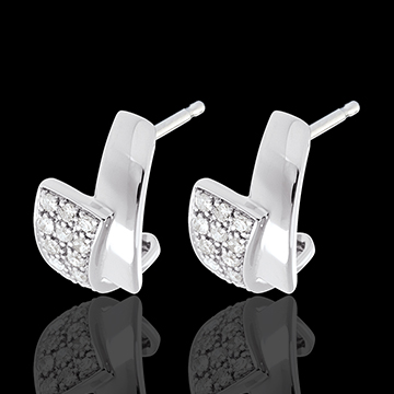 venta en l�nea Pendientes tr�pico oro blanco empedrados - 24 diamantes