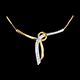 joya en oro Collar liana oro amarillo empedrado - 3 diamantes