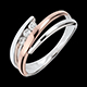 regalo mujer Anillo Triolog�a Delphea oro rosa- oro blanco - 3 diamantes