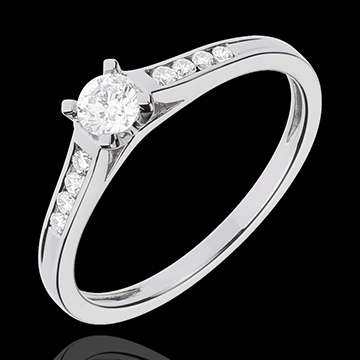 compra Solitario Duquesa oro blanco empedrado - 0.31 quilates - 9 diamantes