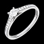 regalos  mujer Solitario Duquesa oro blanco empedrado - 0.31 quilates - 9 diamantes