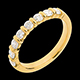 regalos Alianza oro amarillo semi empedrado - engaste pasador - 0.65 quilates - 8 diamantes