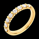 venta Alianza oro amarillo semi empedrado - engaste pasador - 0.65 quilates - 8 diamantes