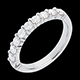 venta Alianza oro blanco semi empedrado - engaste garras - 0.65 quilates - 10 diamantes