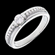 regalo mujer Solitario imperio empedrado oro blanco - 0.34 quilates - 17 diamantes