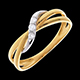 venta en l�nea Anillo Triolog�a aros oro amarillo-oro blanco - 3 diamantes