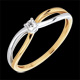 joyas en oro Anillo Solitario Ella oro amarillo oro blanco y diamante