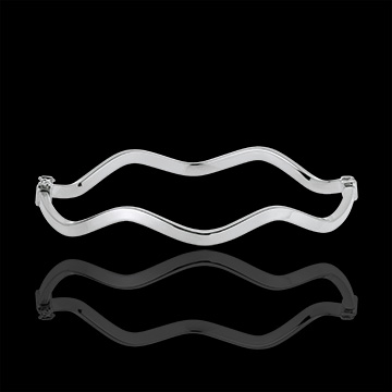 compra on line Pulsera junco ondulada 3mm oro blanco