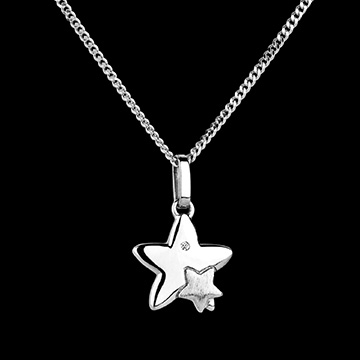 ventas d�o estrellas - peque�a - oro blanco - 9 quilates