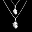 joyas en oro  caballito de mar - grande - oro blanco - 9 quilates
