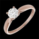 joyas en oro Solitario oro rosa diamante