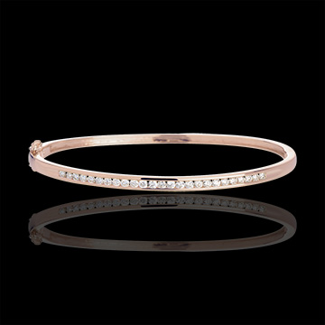 joya en oro Pulsera junco pasador oro rosa - 0.75 quilates - 25 diamantes