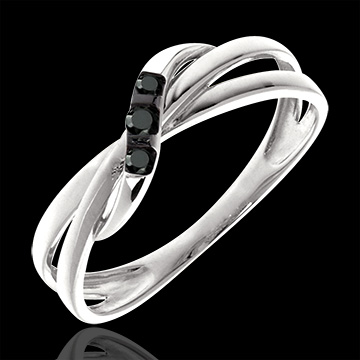 joya en oro Anillo Triolog�a aros diamantes negros