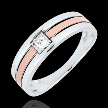 regalo mujer Anillo Triple vuelta oro rosa oro blanco