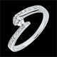 regalo mujer Anillo Solitario acompa�ado promesa oro blanco diamante