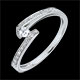 joya Anillo Solitario acompa�ado promesa oro blanco diamante