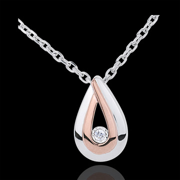 regalos mujer Collar gota de amor oro blanco y oro rosa- 45cm.