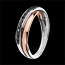 plater�a Sortija Trilocura oro rosa y oro blanco - diamantes negros