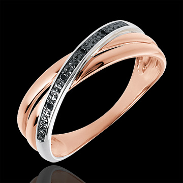 ventas on line Anillo voluta oro rosa oro blanco y diamantes negros