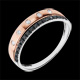 mujer Sortija corona oro rosa - diamantes negros y blancos