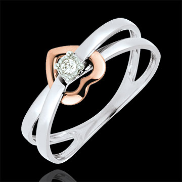 comprar Anillo coraz�n entrelazado oro rosa oro blanco