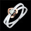 joya en oro Anillo coraz�n entrelazado oro rosa oro blanco