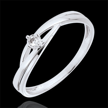 joya Anillo Dova Solitario diamante oro blanco