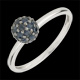 regalos Anillo bola oro blanco y zafiro azul