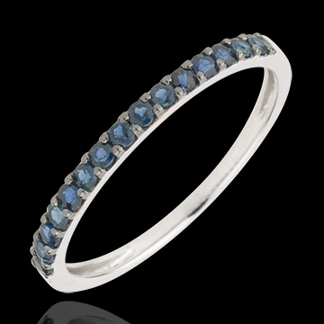venta en l�nea Anillo una vuelta oro blanco y zafiro azul