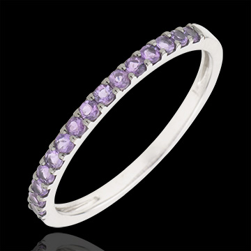 ventas Anillo una vuelta oro blanco y amitista
