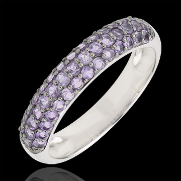 ventas on line Anillo tres vueltas oro blanco y amitista