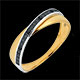 joyas en oro Anillo volat�n dos oros y diamantes negros