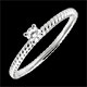 regalo mujer Anillo Solitario cuerda de oro - oro blanco