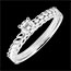 compra on line Anillo solitario hojas de oro - oro blanco