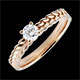 compra on line Anillo solitario hojas de oro - oro rosa - 0.2 carati