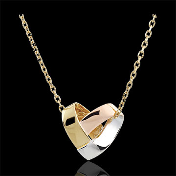 platería Collar corazón Pliage 3 oros