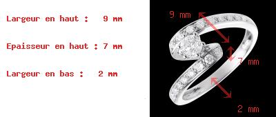 regalos mujer Solitario real oro blanco  - 0.57 quilates - 19 diamantes