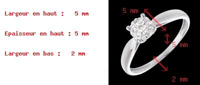 regalo mujer Anillo ca�a oro blanco esfera empedrado - 7 diamantes