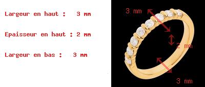 ventas on line Alianza oro amarillo semi empedrado - engaste pasador - 0.5 quilates - 8 diamantes