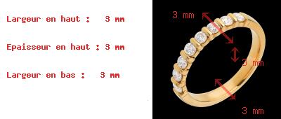 boda Alianza oro amarillo semi empedrado - engaste pasador - 0.5 quilates - 8 diamantes