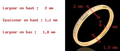 regalos mujer Alianza oro amarillo semi empedrado - engaste ra�l - 13 diamantes