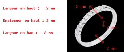 comprar en l�nea Alianza oro blanco semi empedrado - engaste garras - 0.25 quilates - 9 diamantes