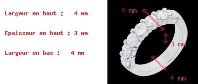 ventas en l�nea Alianza oro blanco semi empedrado - engaste garras - 1.5 quilates - 7 diamantes