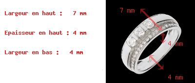 regalos  mujer Anillo Triolog�a sagrado oro blanco empedrado - 0.77 quilates - 57 diamantes