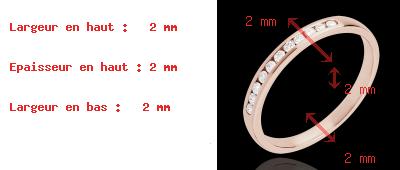 joyas en oro Alianza oro rosa semi empedrado - engaste ra�l - 11 diamantes