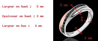 joya en oro Sortija Trilocura oro rosa y oro blanco - diamantes negros